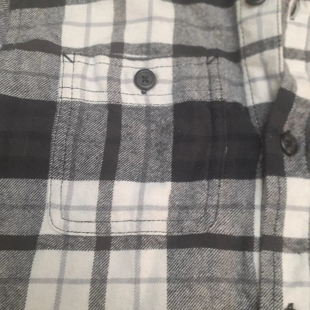 NWT Children's Place Black and White Plaid Long Sleeve Button Down Shirt